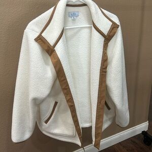 croft & barrow Cream Sherpa Fleece Jacket for Women